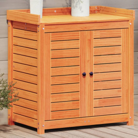 Potting Table Wax Brown Solid Pine Wood 32.5 x 19.7 x 3...