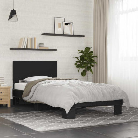 Bed Frame Black Engineered wood, metal, plywood Twin Du...