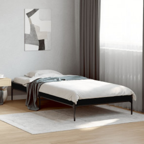 Bed Frame Black Engineered wood and metal Twin Durable