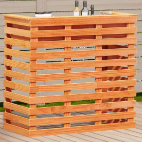 Outdoor Bar Table Wax brown Solid pine wood Standard