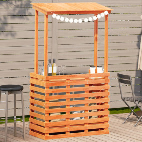 Outdoor Bar Table Wax brown Solid pine wood Medium