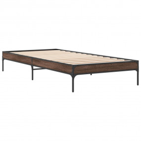 Bed Frame Brown oak Engineered wood 39.4 x 78.7 in Dura...