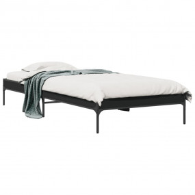 Bed Frame Black Engineered wood, Metal, Plywood