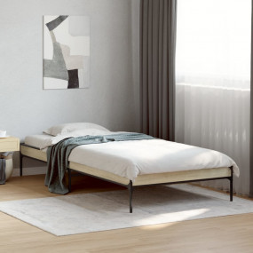 Bed Frame Sonoma Oak Engineered wood, Metal Twin Durabl...