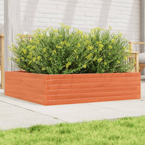 Garden Planter Wax Brown Solid Pine Wood 35.4x35.4x9.1 ...
