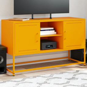 TV Cabinet Mustard Yellow Steel Medium TV Cabinet Recta...