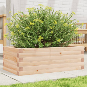 Garden Planter Natural Wood Solid Pine Wood 27.6x15.7x9...