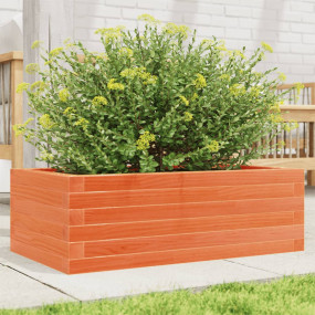 Garden Planter Wax Brown Solid Pine Wood 27.6 x 15.7 x ...