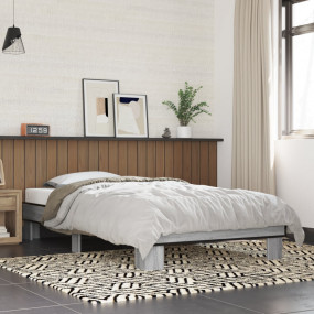 Bed Frame Gray Sonoma Engineered Wood Small Single  Dur...