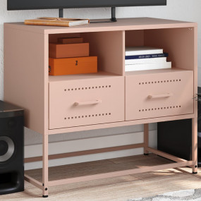 TV Cabinet Pink Steel Medium TV Cabinet Rectangular