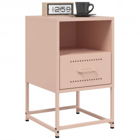 Bedside Cabinet Set of 2 Pink Steel Bedside Cabinet Rec...