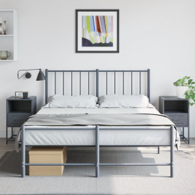 Bedside Cabinet Set of 2 Anthracite Steel 14.2x15.4x23....