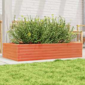 Garden Planter Wax Brown Solid Pine Wood 43.3 in x 23.6...