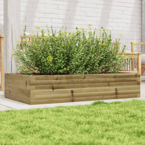Garden Planter Brown Treated Pinewood Medium Garden Pla...