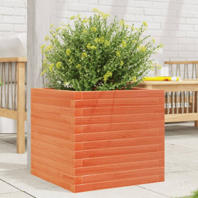 Garden Planter Wax Brown Solid Pine Wood 19.7x19.7x17.9...