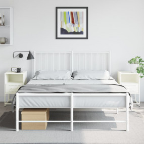 Bedside Cabinet Set of 2 White Steel 14.2 x 15.4 x 23.8...
