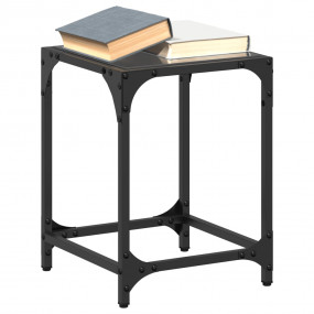 Coffee Table Black glass Engineered wood Small Durable