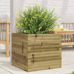 Garden Planter Natural Wood Solid Pine Wood 19.7 x 19.7...