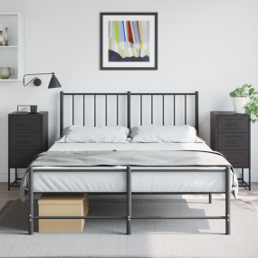 Bedside Cabinet Set of 2 Black Steel Standard Bedside C...