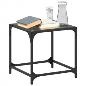 Coffee Table Set of 2 Black Engineered wood, steel and ...