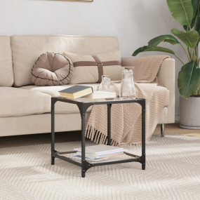 Coffee Table Transparent Glass, Steel, Engineered Wood ...
