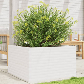 Garden Planter White Solid pinewood 31.5x31.5x17.9 in