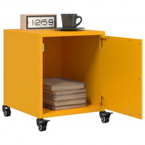 Bedside Cabinet Set of 2 Mustard Yellow Cold-Rolled Ste...
