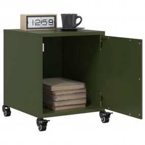 Bedside Cabinet Set of 2 Olive Green Cold-rolled Steel ...