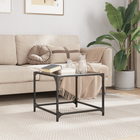 Coffee Table Black glass Engineered wood, steel, glass ...