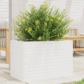 Garden Planter White Solid Pine wood Medium Garden Plan...