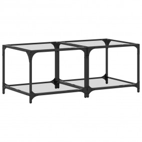 Coffee Table Transparent glass Engineered wood, steel, ...