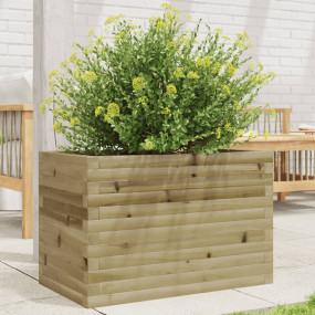 Garden Planter Natural Pine Treated Pinewood Large Rect...