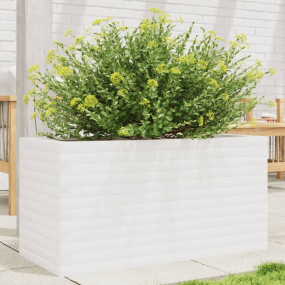 Garden Planter White Solid pinewood 35.4 x 15.7 x 17.9 ...
