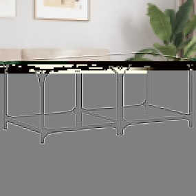 Coffee Table Transparent glass, Black steel