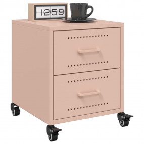 Bedside Cabinet Set of 2 Pink Cold-rolled steel Bedside...