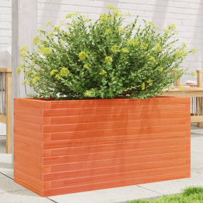 Garden Planter Wax Brown Solid Pine Wood Large Garden P...