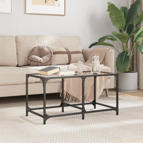 Coffee Table Clear glass with steel frame