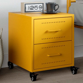 Bedside Cabinet Mustard Yellow Cold-rolled steel Small