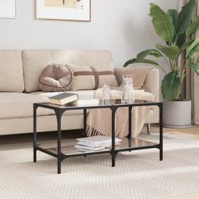 Coffee Table Black Engineered wood, steel, glass Small ...