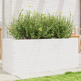 Garden Planter White Solid Pine Wood Medium Decorative ...