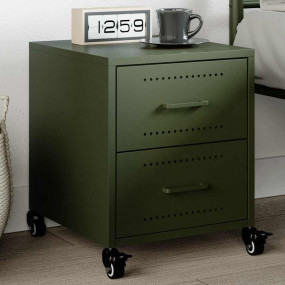 Bedside Cabinet Olive Green Cold-rolled Steel Medium