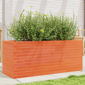 Garden Planter Wax Brown Solid Pine Wood 43.3 x 15.7 x ...