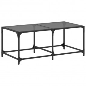 Coffee Table Black Engineered wood Small Decorative Inl...