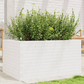 Garden Planter White Solid Pine Wood Medium Garden Plan...