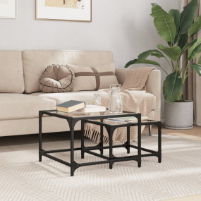 Nesting Coffee Table Transparent Engineered wood Small ...