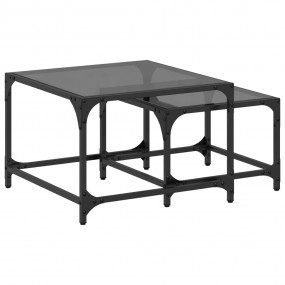 Nesting Coffee Table Black Engineered wood, steel, glas...