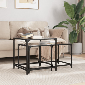 Nesting Coffee Table Black Engineered wood, steel, glas...