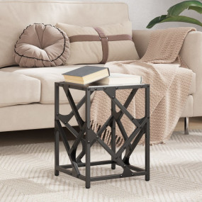 Coffee Table Black Engineered wood, steel and glass Sma...