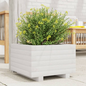 Garden Planter White Solid pinewood 15.7 x 15.7 in Dura...