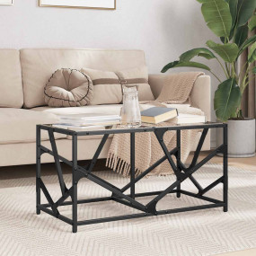 Coffee Table Transparent Engineered wood, steel, and gl...